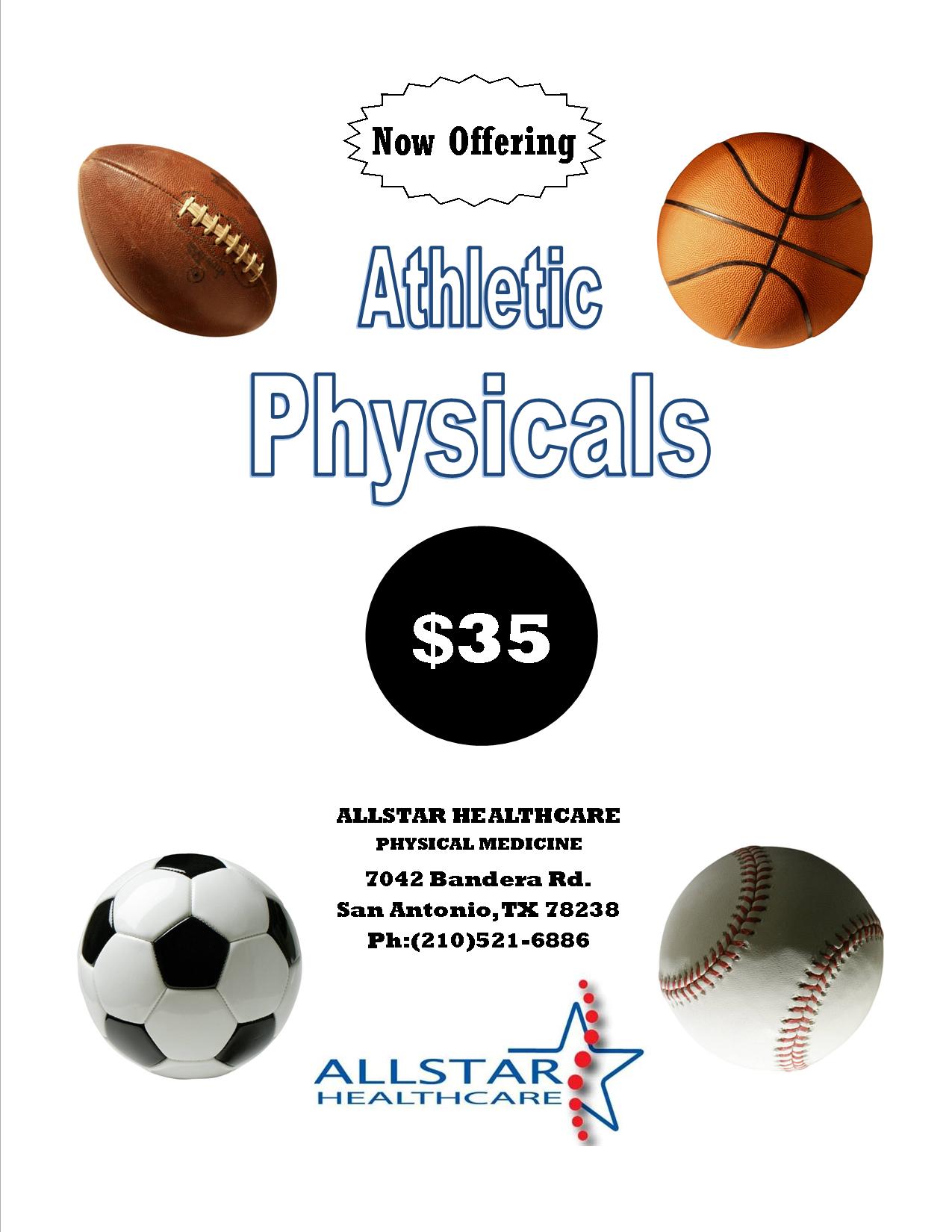 Now Offering Sports Physicals! Allstar Healthcare Physical Medicine